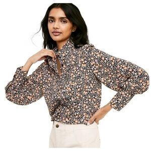 Nili Lotan x Target Liberty Floral Button Down Pintuck Blouse Medium Cottagecore